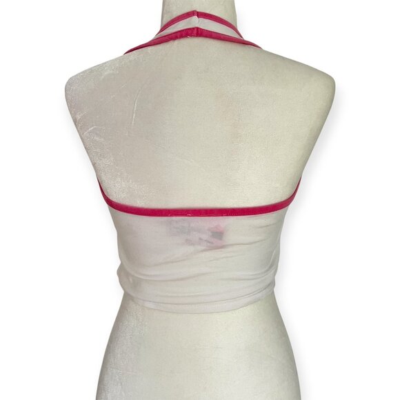 Primark x Barbie Malibu Pink White Halter Top - Picture 3 of 3